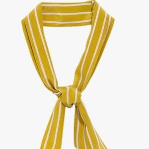 Madewell Golden Yellow Striped Silk Head Neck Scarf
